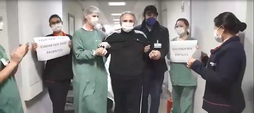 Médico de Curitiba recebe alta após 50 dias internado pelo coronavírus; veja vídeo