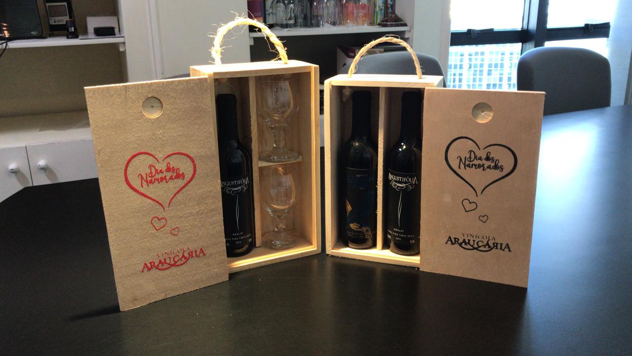 Vinícola Araucária tem delivery de kits de vinhos para o Dia dos Namorados