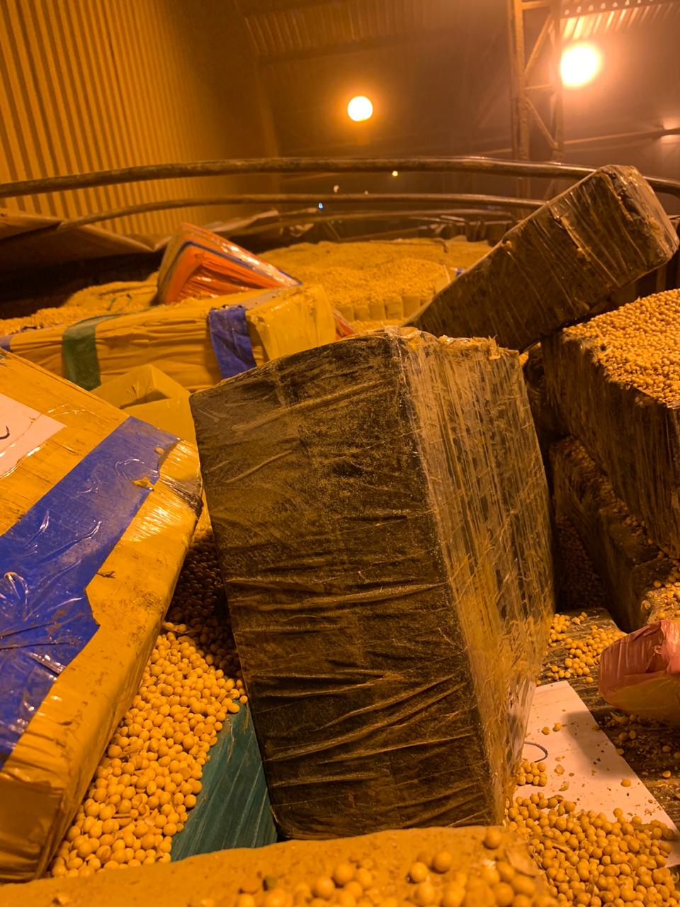 PF encontra 25 toneladas de maconha escondidas em carga de soja, no Paraná