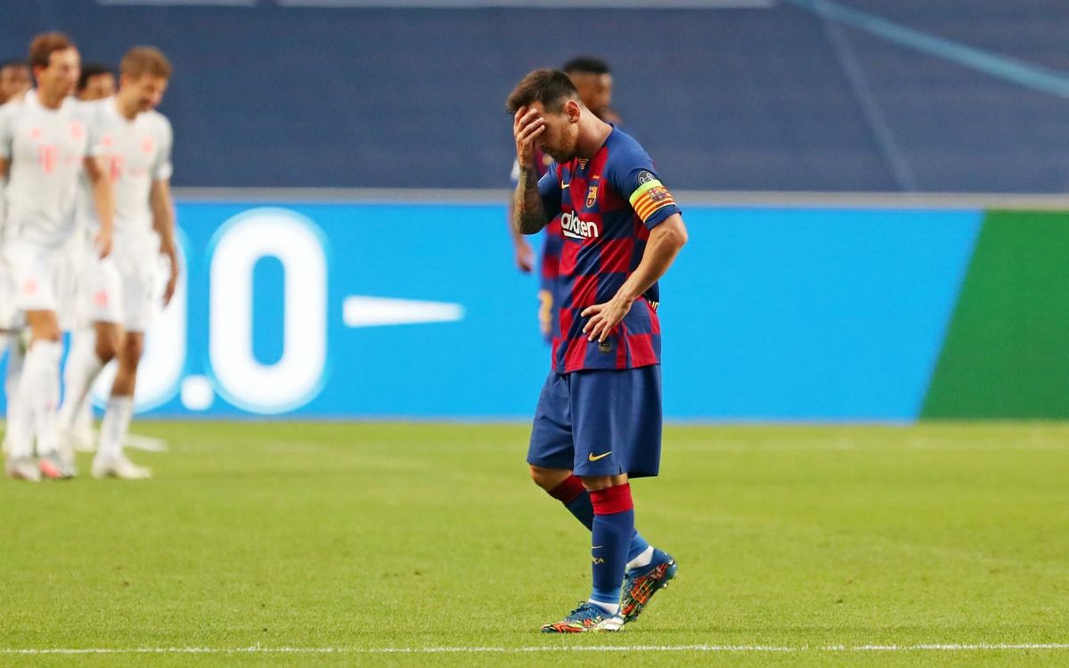 Messi durante a derrota por 8 a 2 contra o Bayern. (Miguel Ruiz - FC Barcelona)