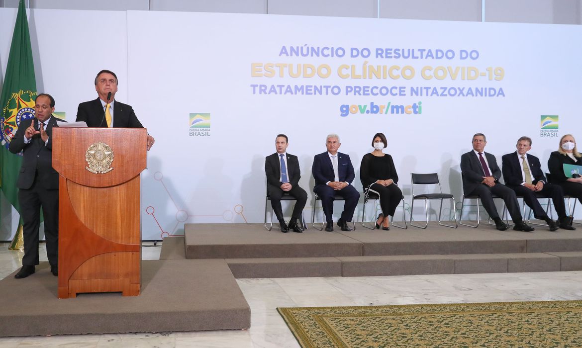 (Brasília  - DF, 19/10/2020)  Cerimônia de Anúncio do Resultado do Estudo Clínico Covid-19 MCTI.
Foto: Isac Nóbrega/PR