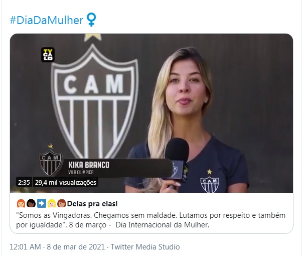 Atlético-MG revolta torcedores com posts sobre Dia Internacional da Mulher