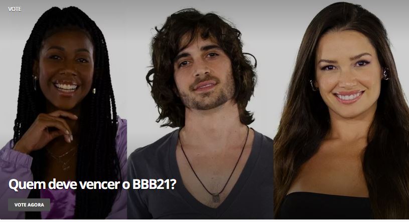 Votação no Gshow: Vote para Camilla, Fiuk ou Juliette ganhar o BBB 21