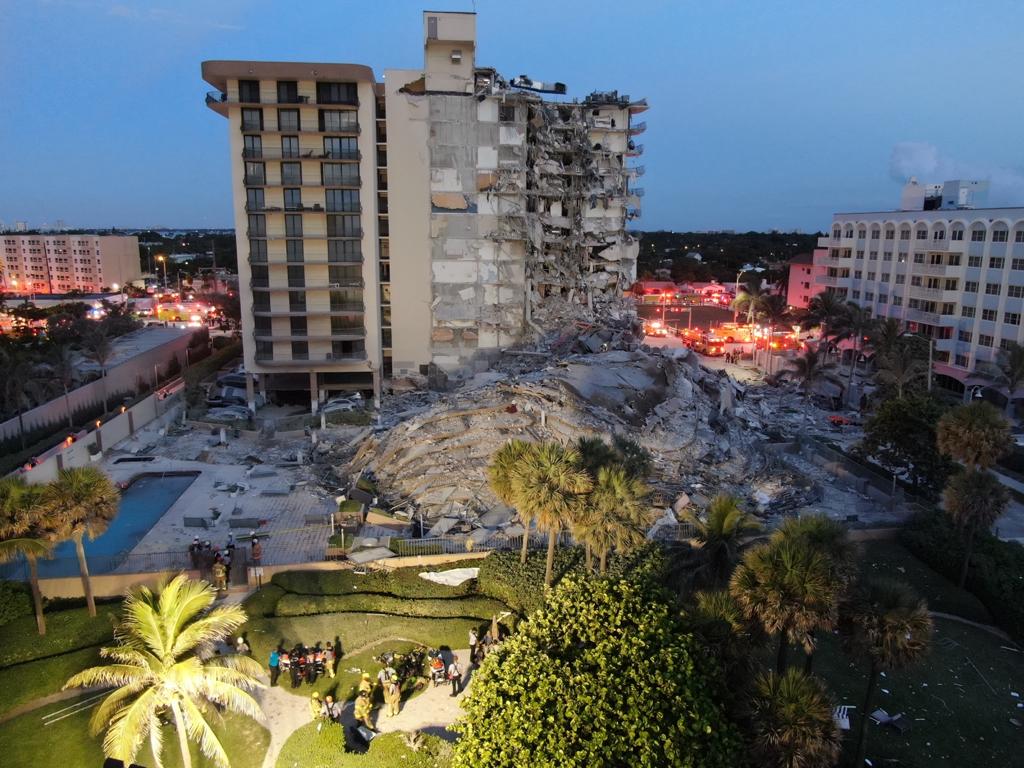 Desabamento parcial de prédio na Flórida deixa um morto; 51 estão desaparecidos