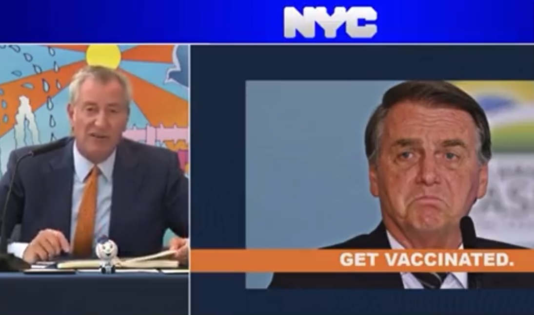 Prefeito de NY critica atitude antivacina de Bolsonaro: não se incomode em vir