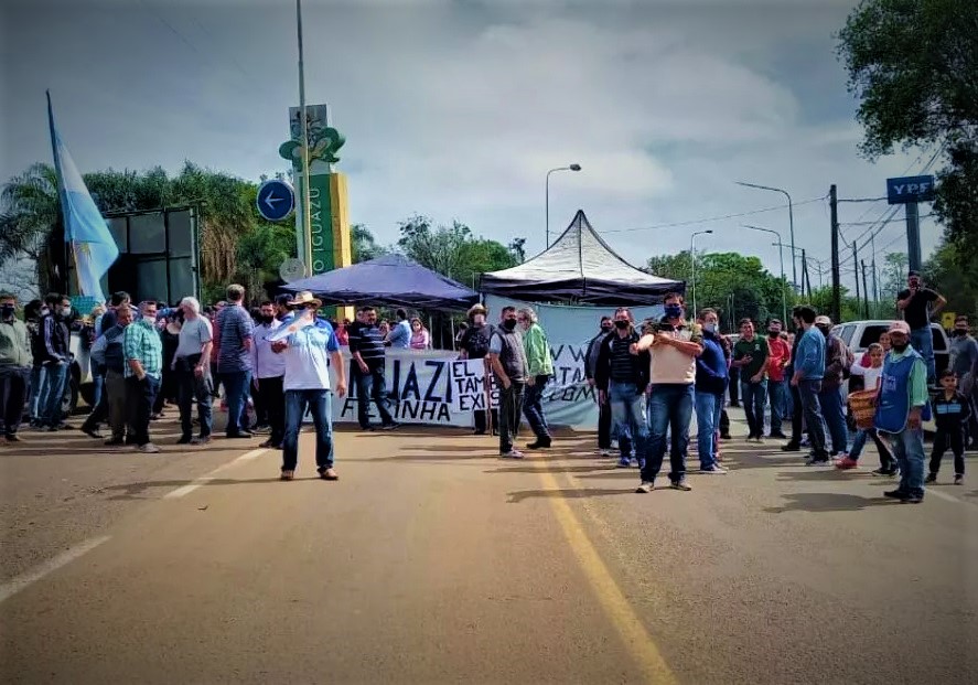 Manifestação na Argentina pede reabertura da ponte na Tríplice Fronteira