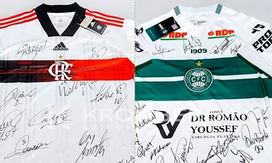 Leilão de camisas do Coritiba e do Flamengo arrecada fundos ao Erasto Gaertner